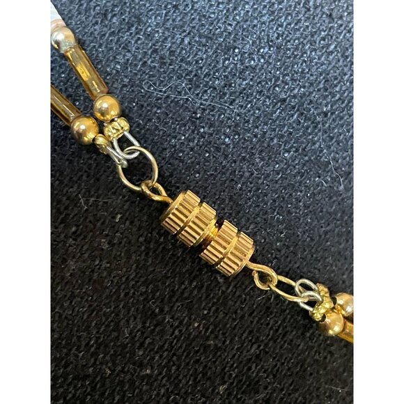 double strand shell necklace white black raw shell gold white - Picture 4 of 6